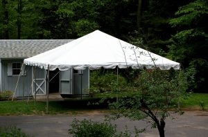 20'x20' Frame Tent by shed