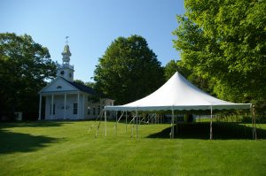 30x90 Pole Tent in Front of a Church