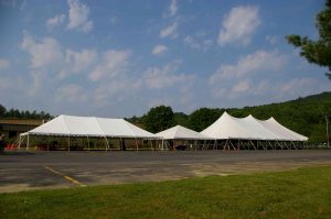 60x120 Pole Tent, 30x60 Pole Tent, 30x30 Frame Tent Married Together