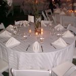 White Stripe table setting