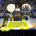 Neon Yellow Tablecloths with Navy undercloths