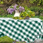 Green and White Check Tablecloth