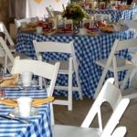 Blue and White Check Tablecloth