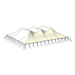 100X120 Pole Rendering from Side With Stake Lines