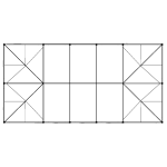 30x60 with 10'mids Frame Hardware Top Down