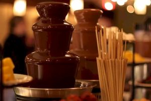 Chocolate Fountain in use