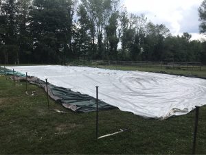 Pole Tent Setup Step 1