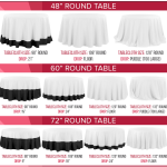 Round Tablecloth Sizing Chart
