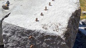 Step 2- Place Feathers and Wedges in Holes